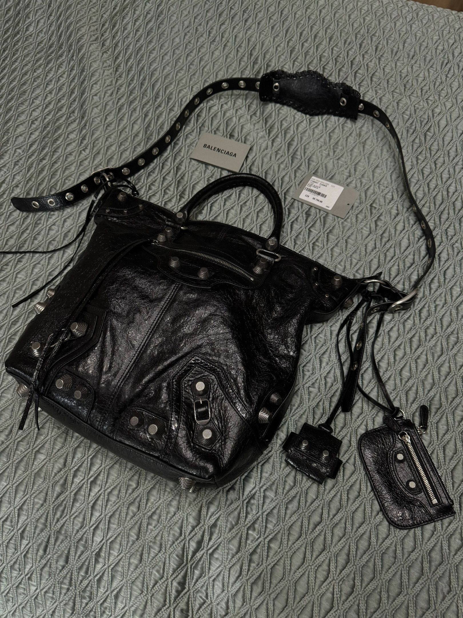 Balenciaga Light Pink Calfskin Leather Everyday Camera XS