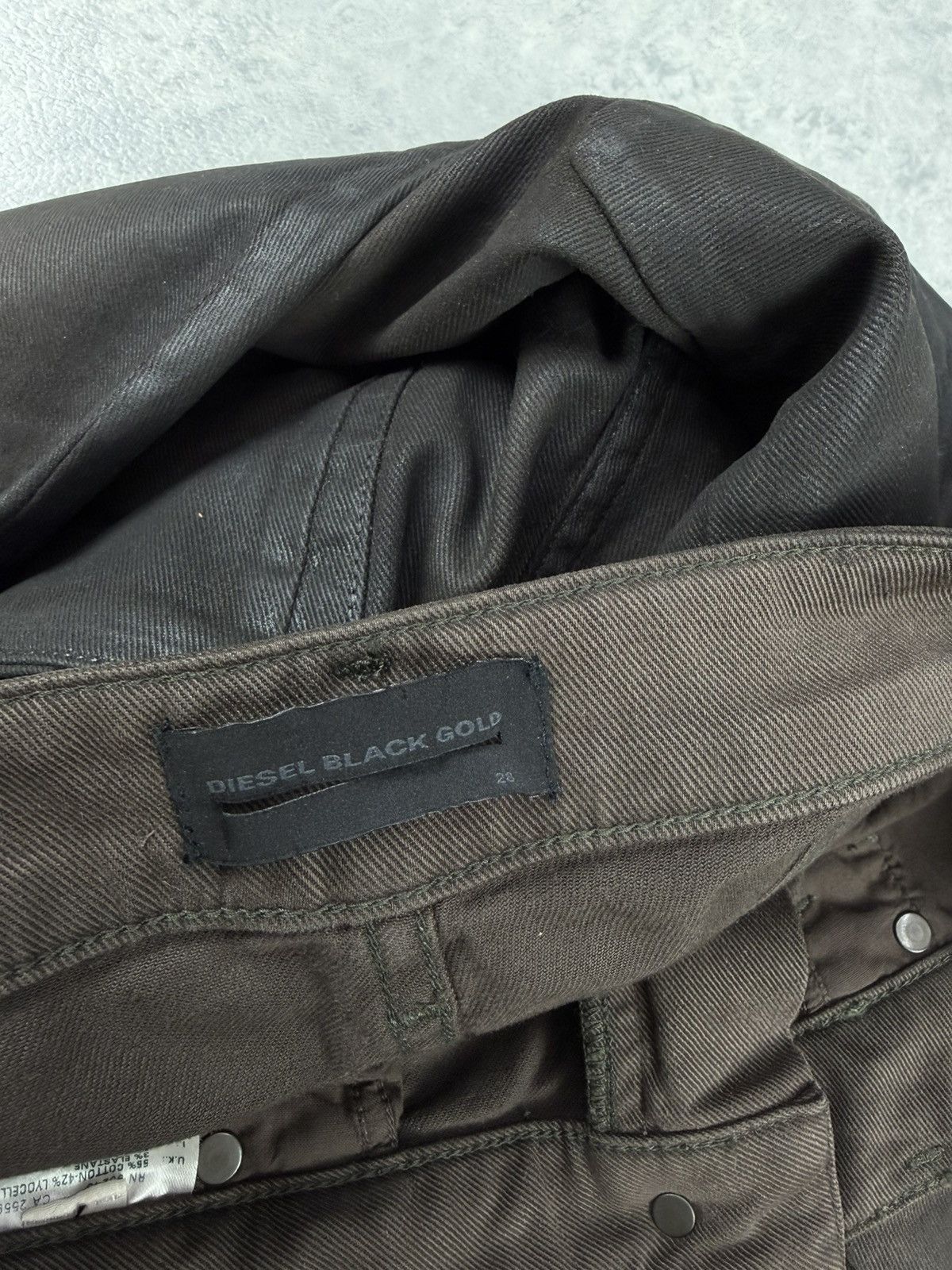 Diesel Black Gold Diesel Black Gold Type 147 Waxed Biker Jeans Unisex Size 28 Size US 28 / EU 44 - 12 Thumbnail
