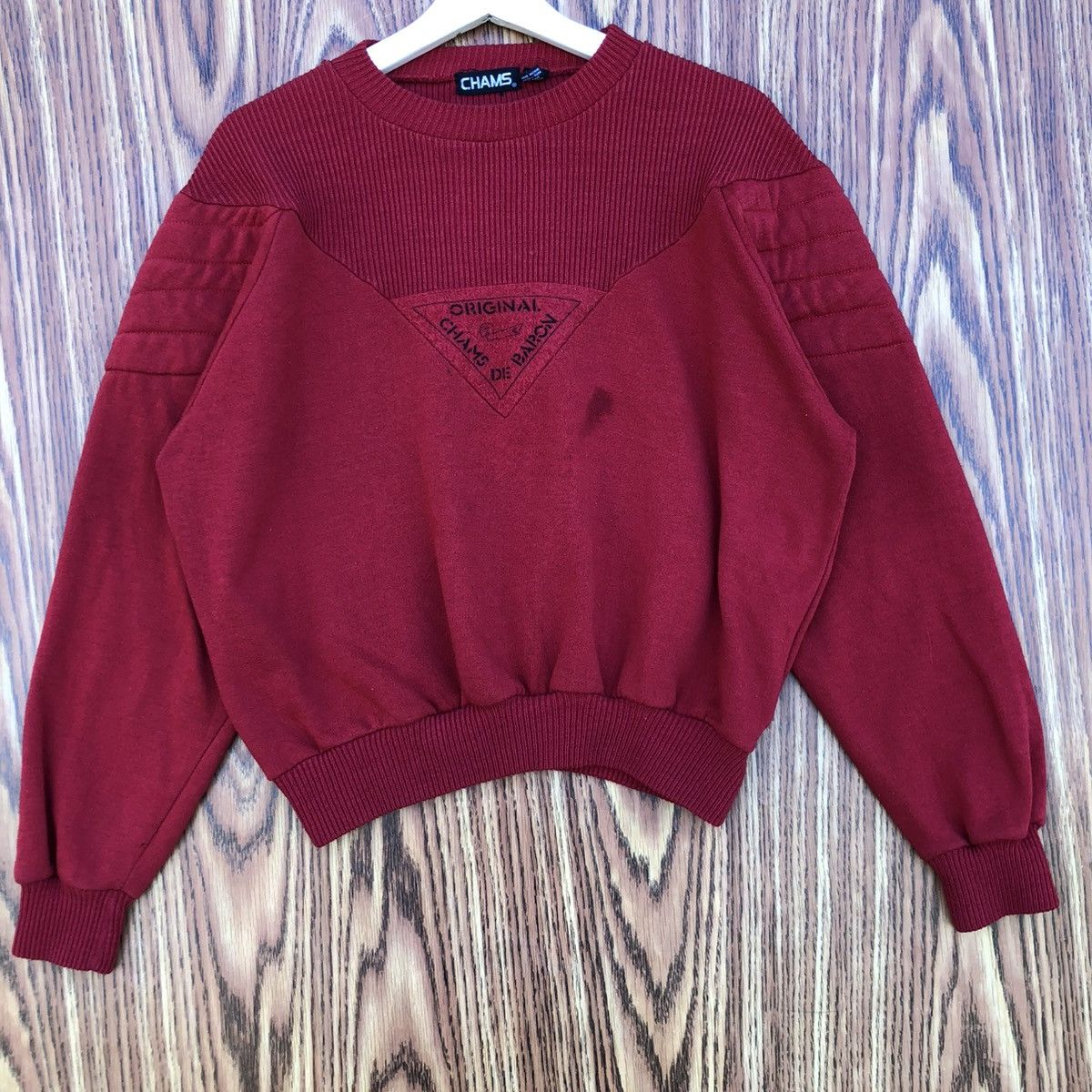 Vintage Vintage Chams Ribbed Sweatshirt Medium Red Jumper Graphic Size L / US 10 / IT 46 - 4 Thumbnail