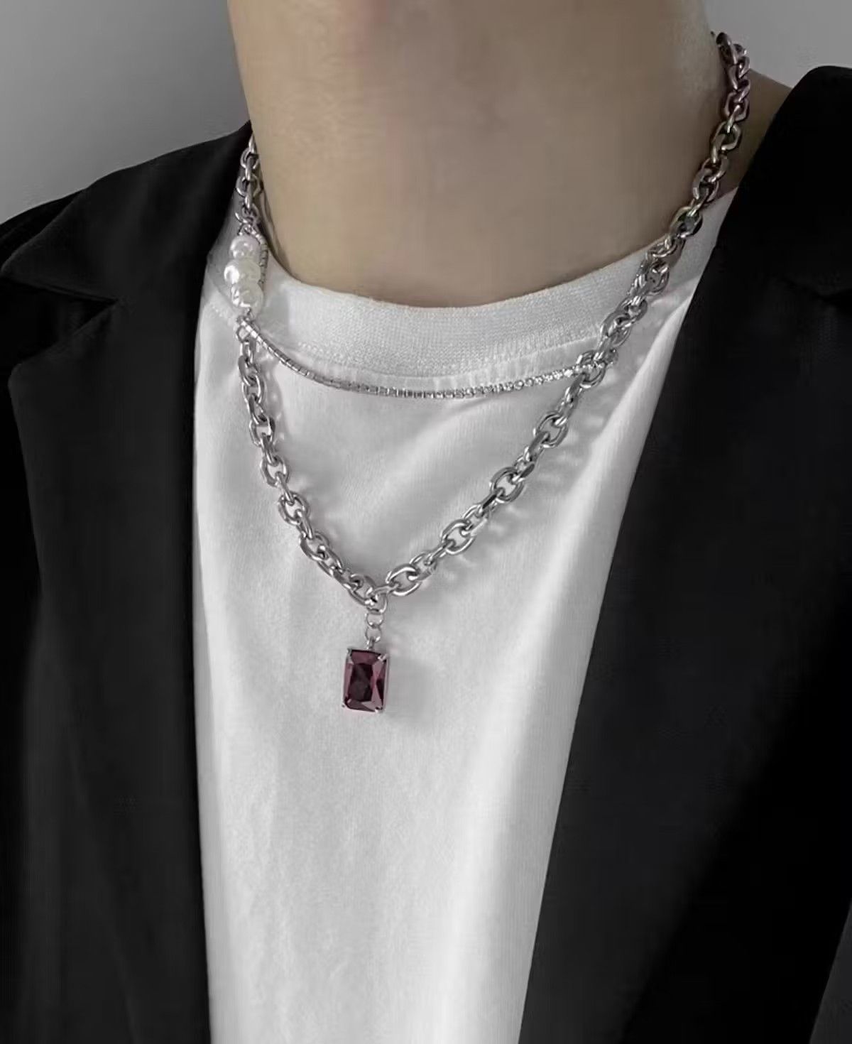 Jewelry Vintage ruby and pearl necklace Size ONE SIZE - 1 Thumbnail