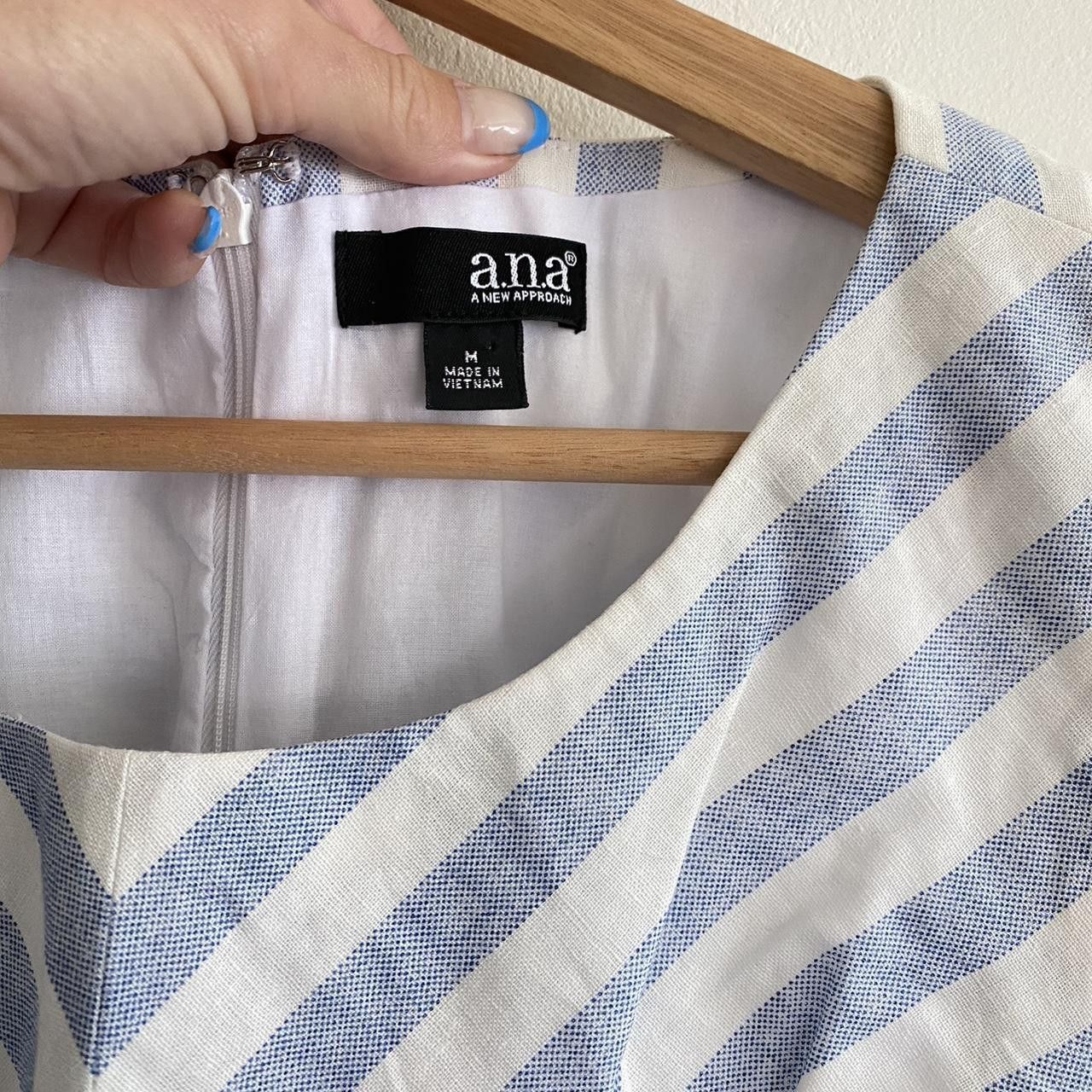 Vintage ANA A NEW APPROACH DRESS BLUE WHITE NAUTICAL PREPPY MEDIUM Size M / US 6-8 / IT 42-44 - 4 Thumbnail