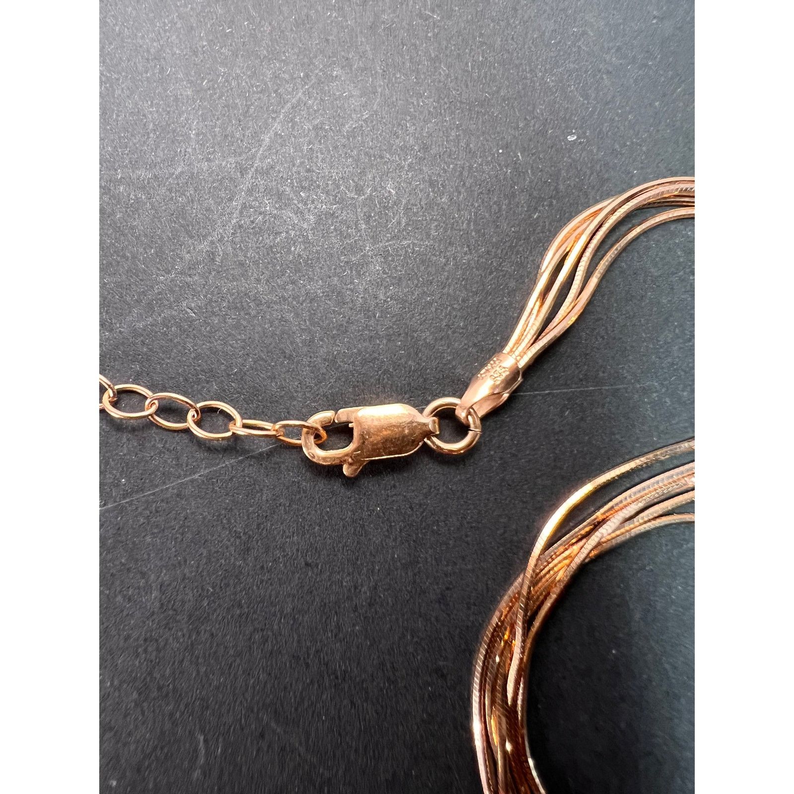 Other NEW Italian rose gold over 925 multi row chain necklace Size ONE SIZE - 10 Thumbnail