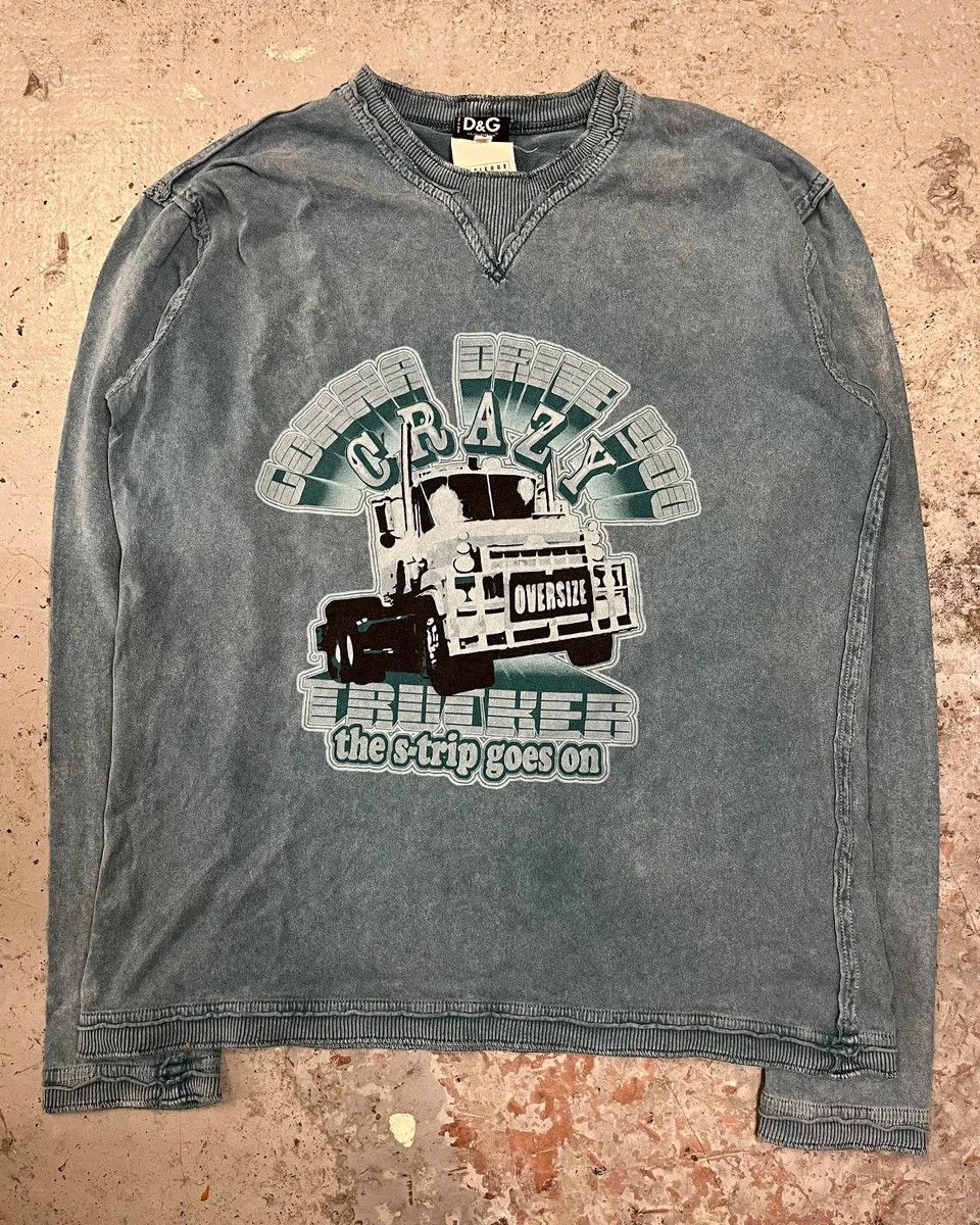 Dolce & Gabbana AW2004 Dolce & Gabbana Blue Teal Truck Graphic Longsleeve Size XS / US 0-2 / IT 36-38 - 3 Thumbnail