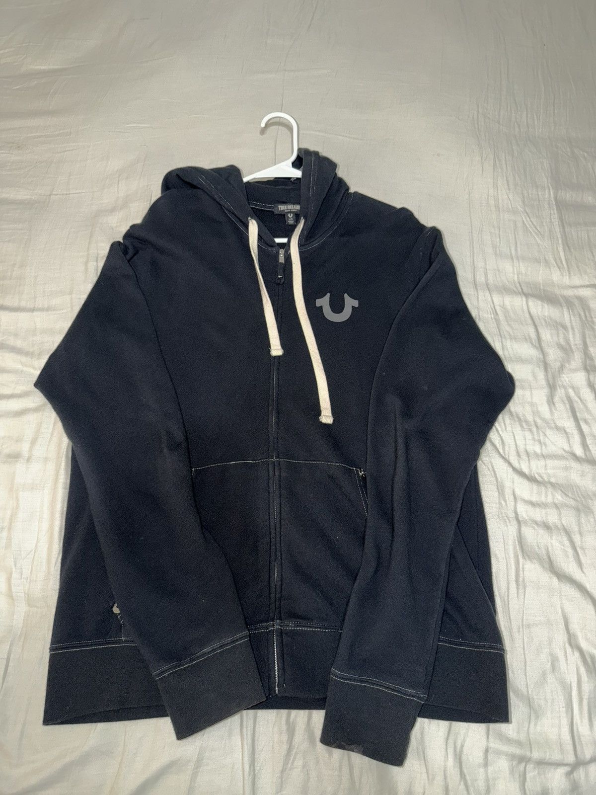 Black True Religion Zip-Up Hoodie