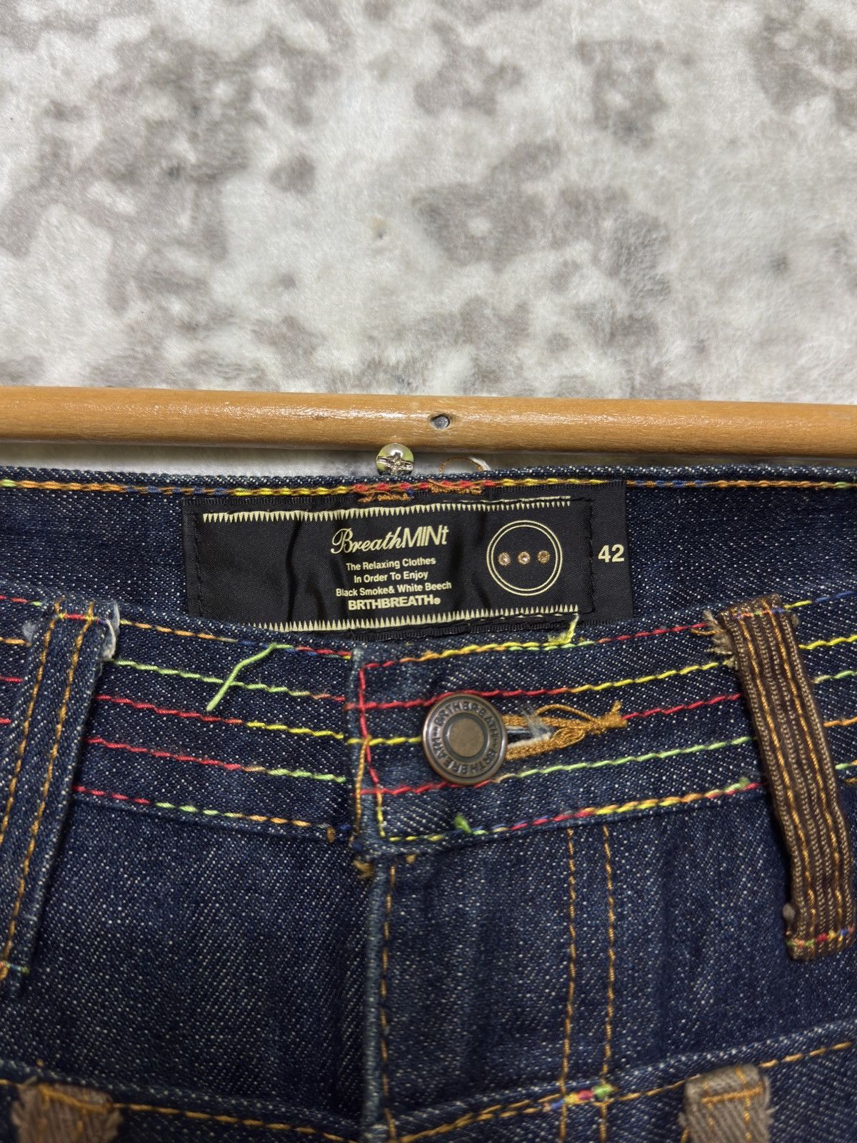If Six Was Nine Japanese Archive BreathMINt Double Waist Punk Denim Pants Size US 31 - 8 Thumbnail