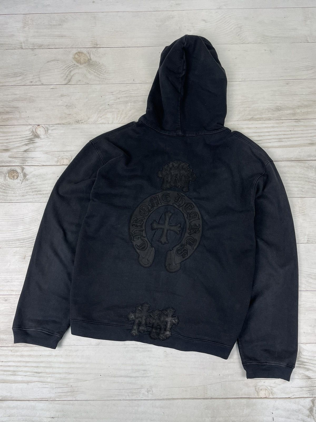 Chrome Hearts Chrome hearts Hoodie Dagger Leather Patch Horseshoe Spellout Size US L / EU 52-54 / 3 - 4 Thumbnail