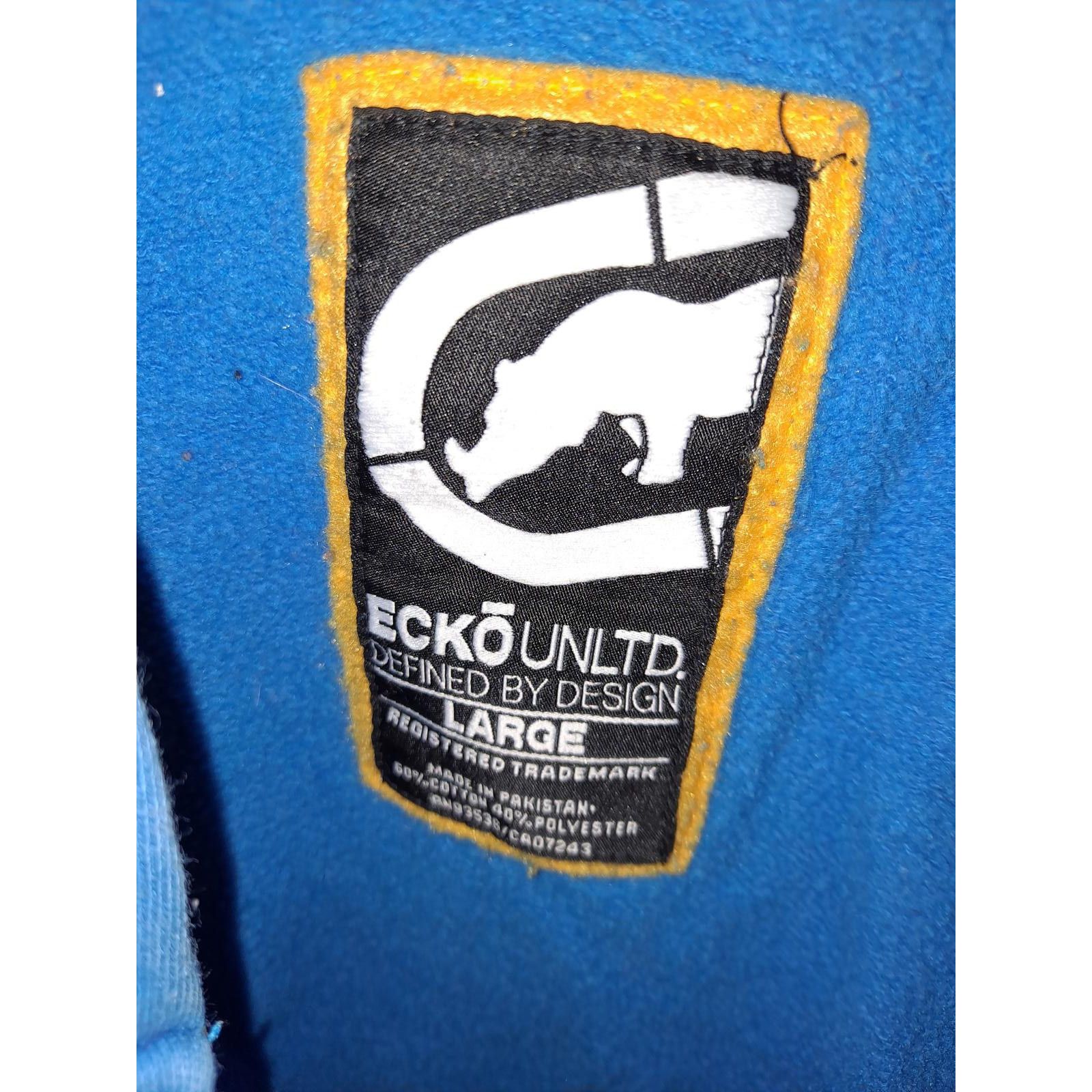 Ecko Unltd. Ecko Unltd Blue Full Zip Hooded Sweatshirt With Ecko Unltd o Size US L / EU 52-54 / 3 - 3 Thumbnail