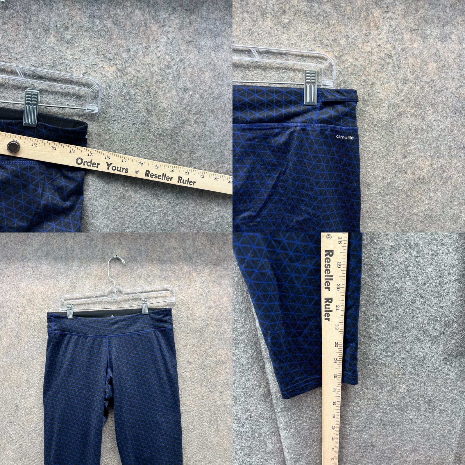 Adidas Adidas Pants Womens Medium Blue Athletic Climalite Training Gym Printed Leggings Size 32" / US 10 / IT 46 - 8 Thumbnail