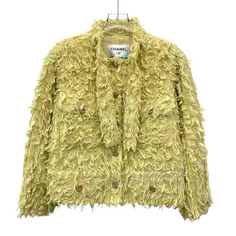 Chanel Chanel 21C yellow cotton single-breasted long-sleeved tass Size M / US 6-8 / IT 42-44 - 1 Thumbnail