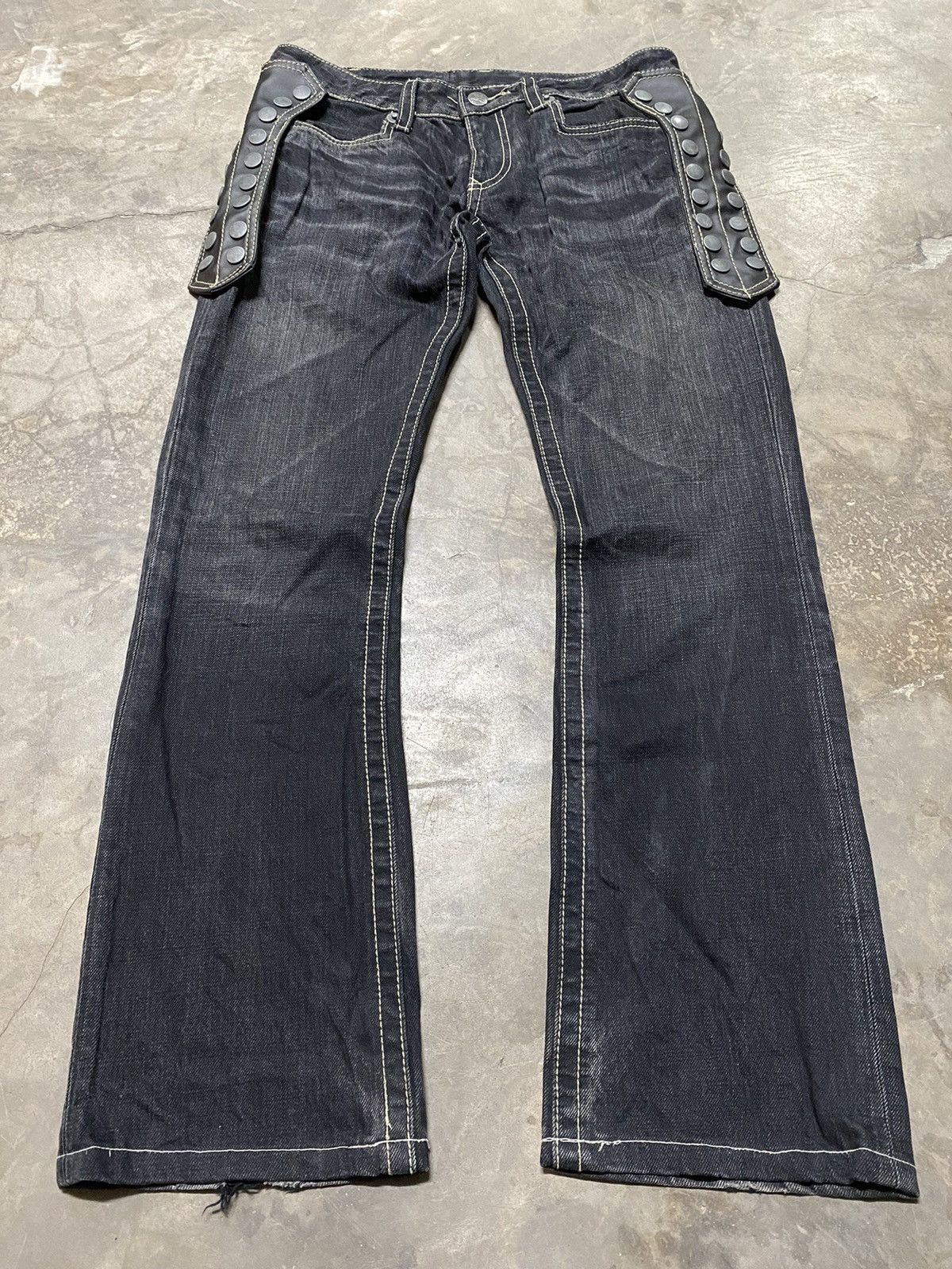 Japanese Brand × Tornado Mart Japan Flare Jeans Skull Punk Army of NO! #3 Size US 32 / EU 48 - 2 Thumbnail