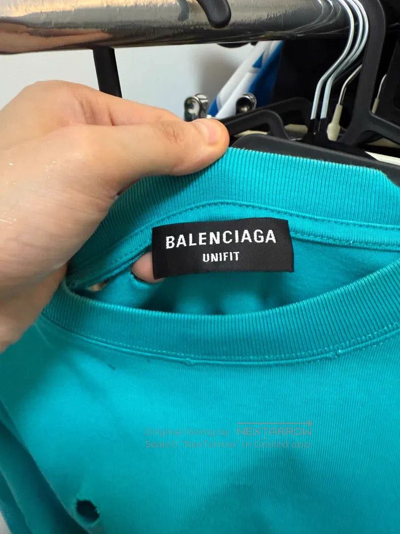 Balenciaga Balenciaga Lake blue distressed short-sleeve Size US XXS / EU 40 - 3 Thumbnail