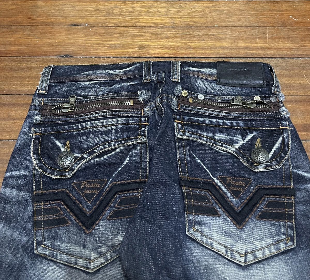 14th Addiction Rare Design Vintage Japanese Brand Pasta Jeans 1990s Size US 30 / EU 46 - 4 Thumbnail