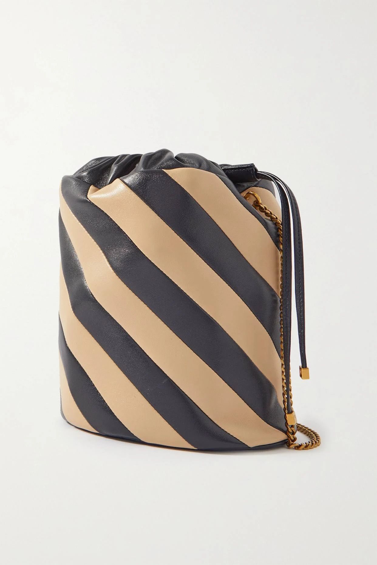 Saint Laurent Paris o1b1hav110924 Size: OS / Alix Leather Bucket Bag Navy & Nude Size ONE SIZE - 10 Thumbnail