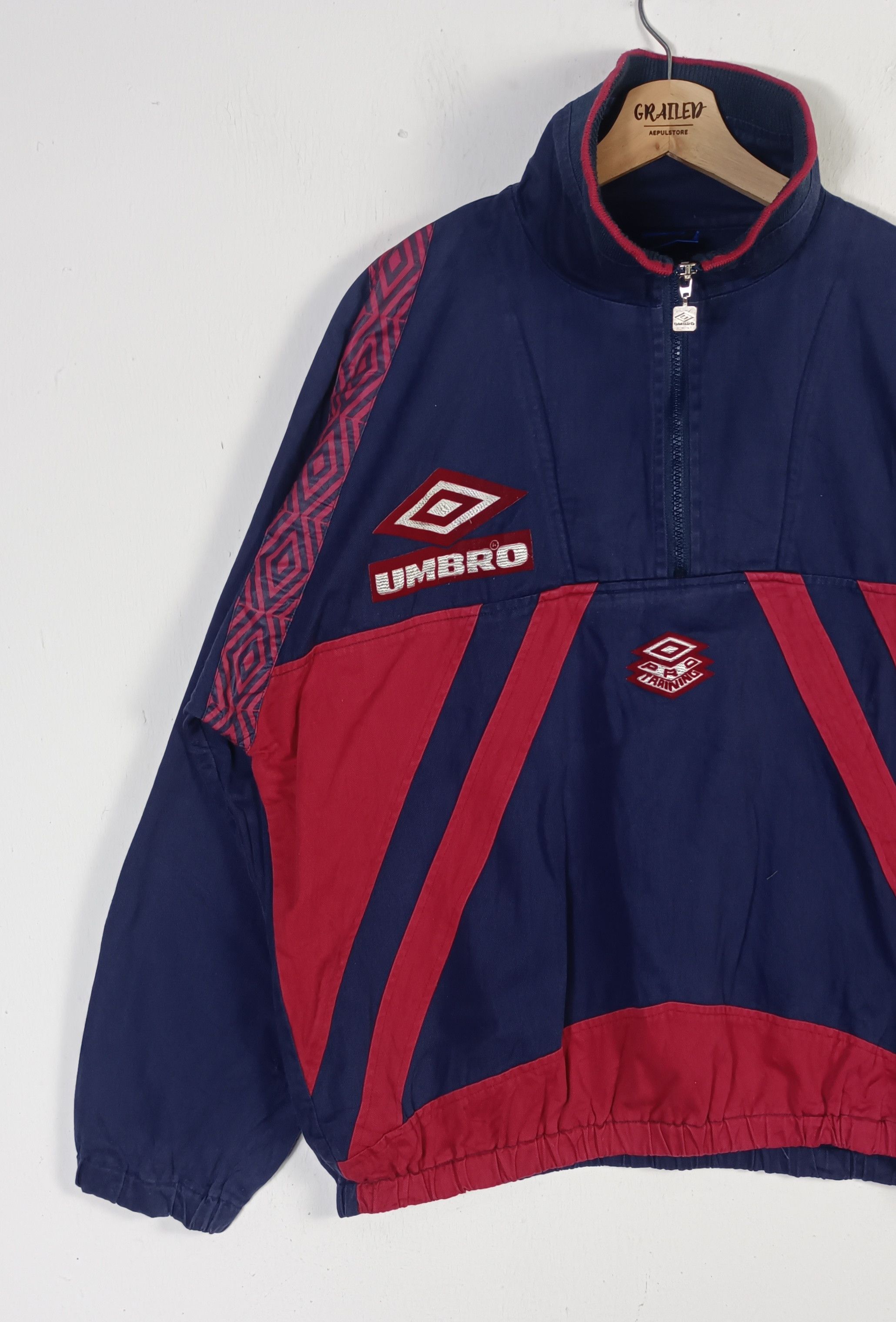 Umbro Vintage 90s🔥 UMBRO Football Pro Training Hafl Zipper Size US XXL / EU 58 / 5 - 5 Thumbnail