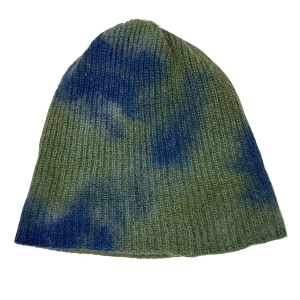 100% Cashmere Knit Beanie Cap in Green, Men's