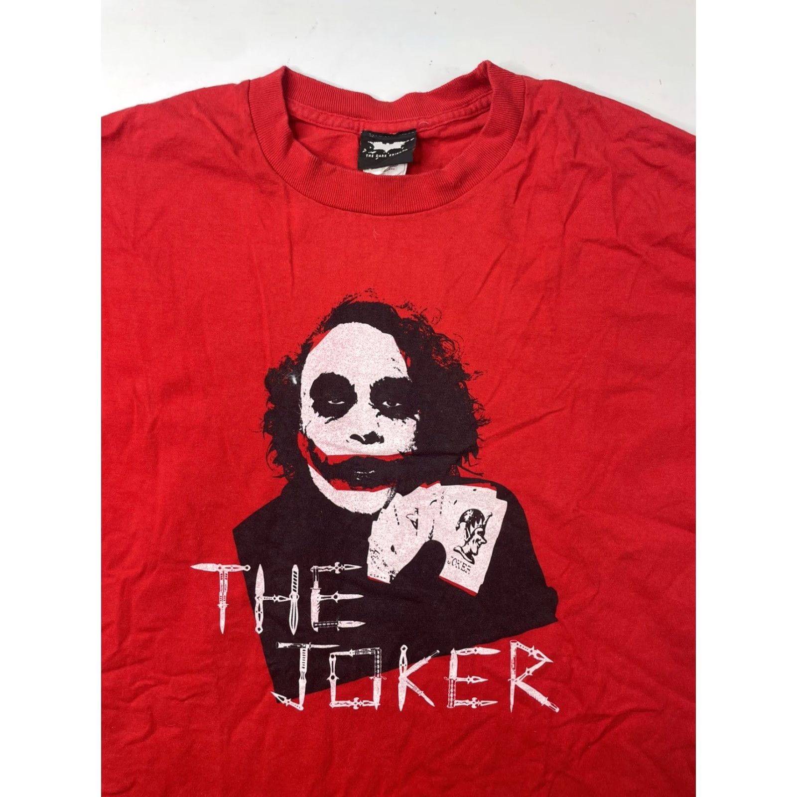 Vintage VINTAGE Batman The Dark Knight Movie Promo Shirt Joker Heath Ledger L Red Men T-Shirt Banner: Batman 2008 Size US L / EU 52-54 / 3 - 2 Thumbnail