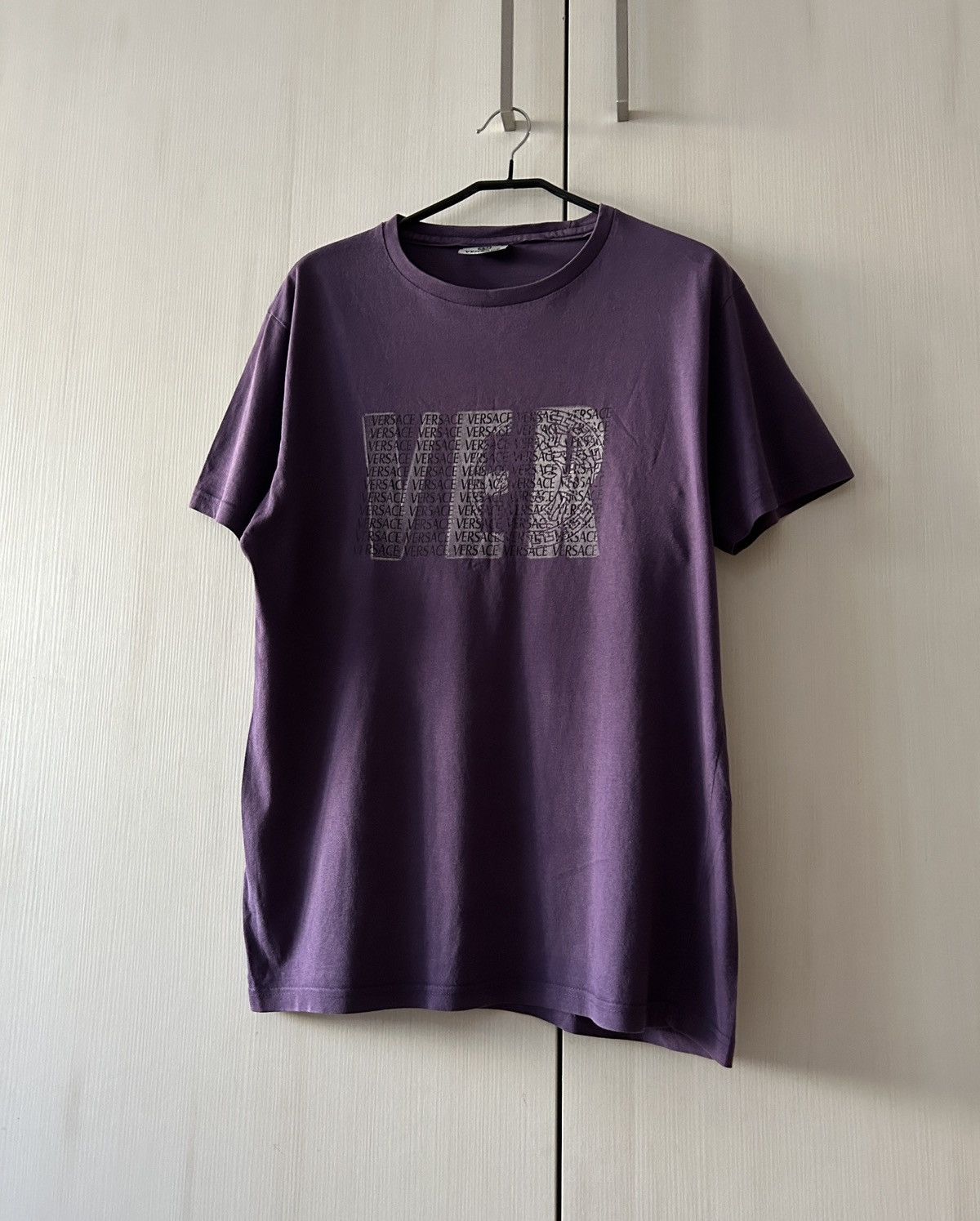Versace × Vintage Vintage Versace Big logo purple shirt mens y2k Size US M / EU 48-50 / 2 - 1 Thumbnail