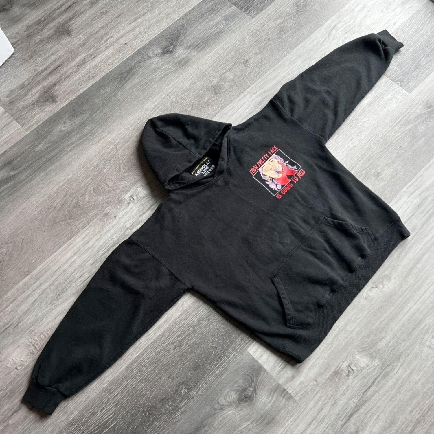 Other Assholes Live Forever Black Hoodie "Your Pretty Face Is Goin Size US L / EU 52-54 / 3 - 6 Thumbnail