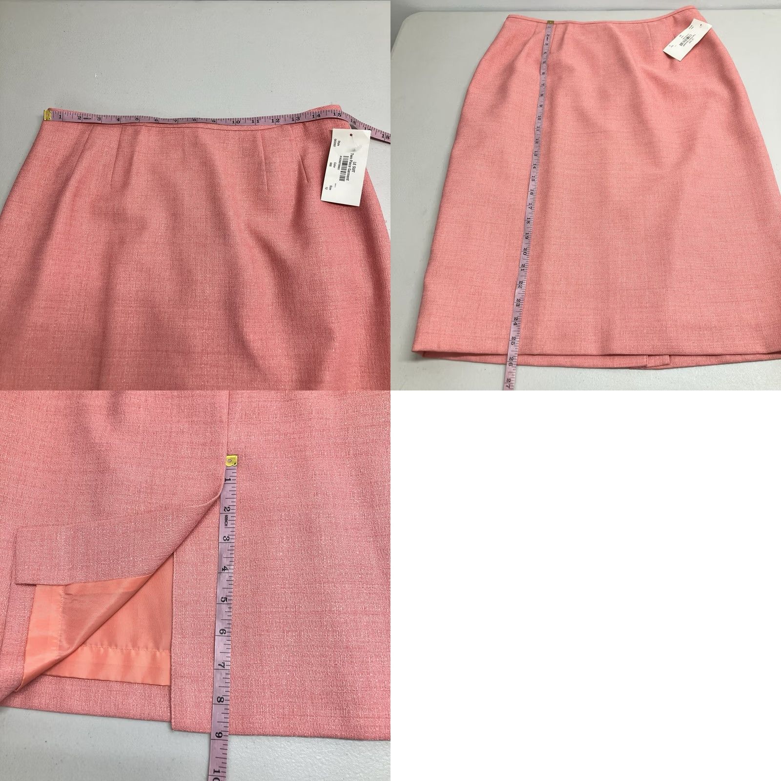 Vintage Le Suit Classic Coral Skirt 12 Midi Pencil Career Separate Women Zip Lined Polyester 90s Workwear Size 34" / US 12 / IT 48 - 8 Thumbnail