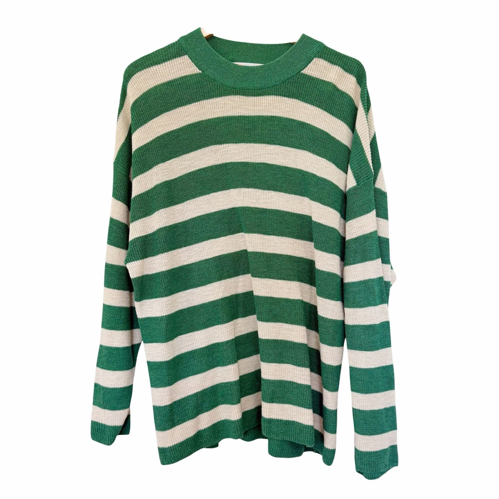Free People Free People Beach Malibu Surf Green Striped Sweater Sz M Size M / US 6-8 / IT 42-44 - 1 Thumbnail
