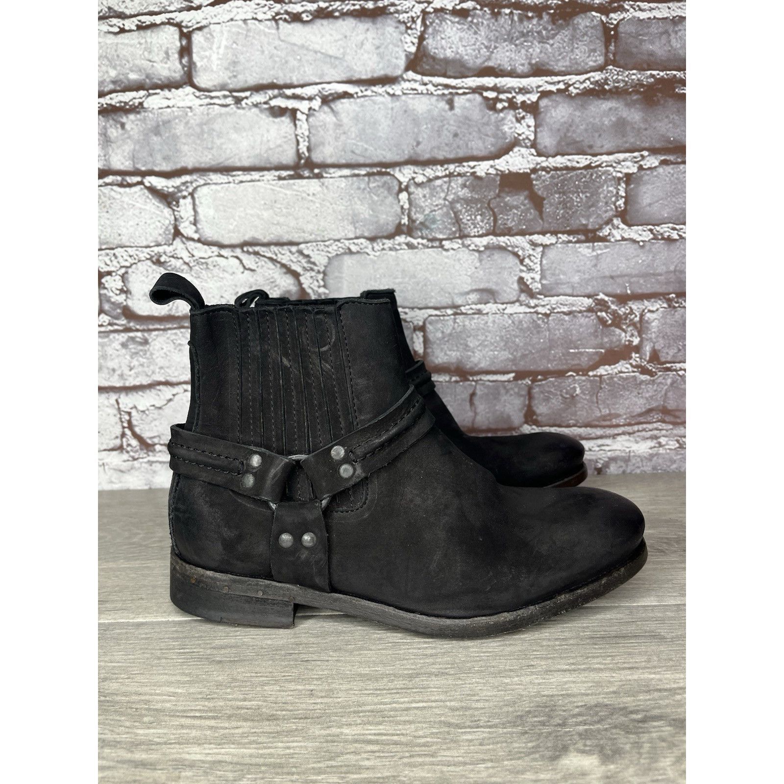 Allsaints AllSaints Italy Black Leather Harness Ankle Chelsea Boots Wo Size US 6.5 / IT 36.5 - 1 Thumbnail