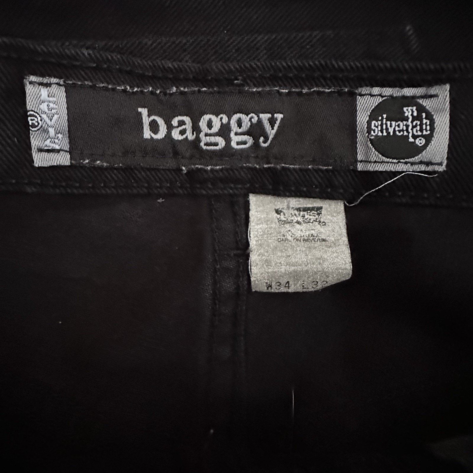 Levi's × Vintage Vintage 90s Levi’s Silvertab Black Baggy Denim Jeans 34x32 Size US 34 / EU 50 - 7 Thumbnail