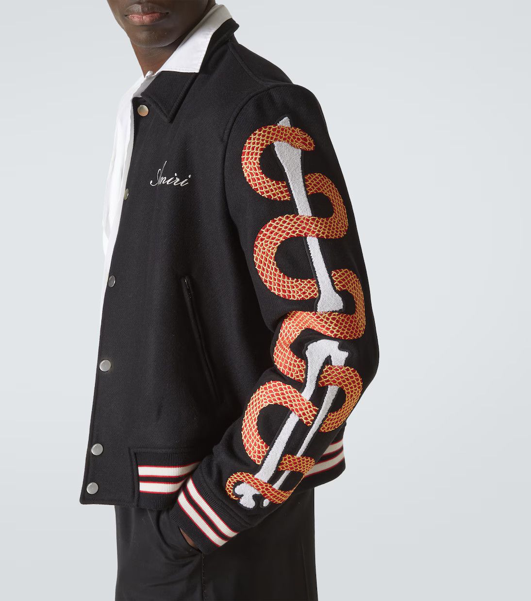 Amiri o1h1sh10525 Snake Bones Jacket in Black Size US XL / EU 56 / 4 - 6 Thumbnail