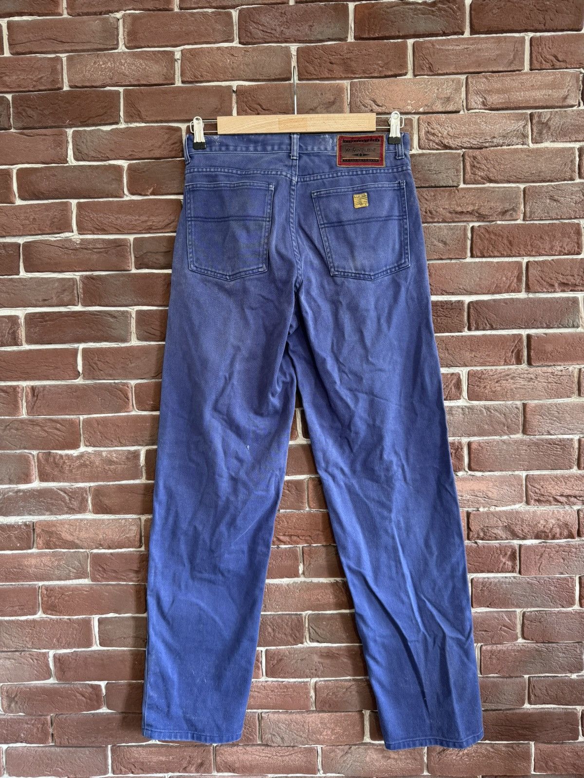Vintage Vintage 90s Yves Saint Laurent Washed Denim Pants Blue 32 Size US 32 / EU 48 - 1 Thumbnail