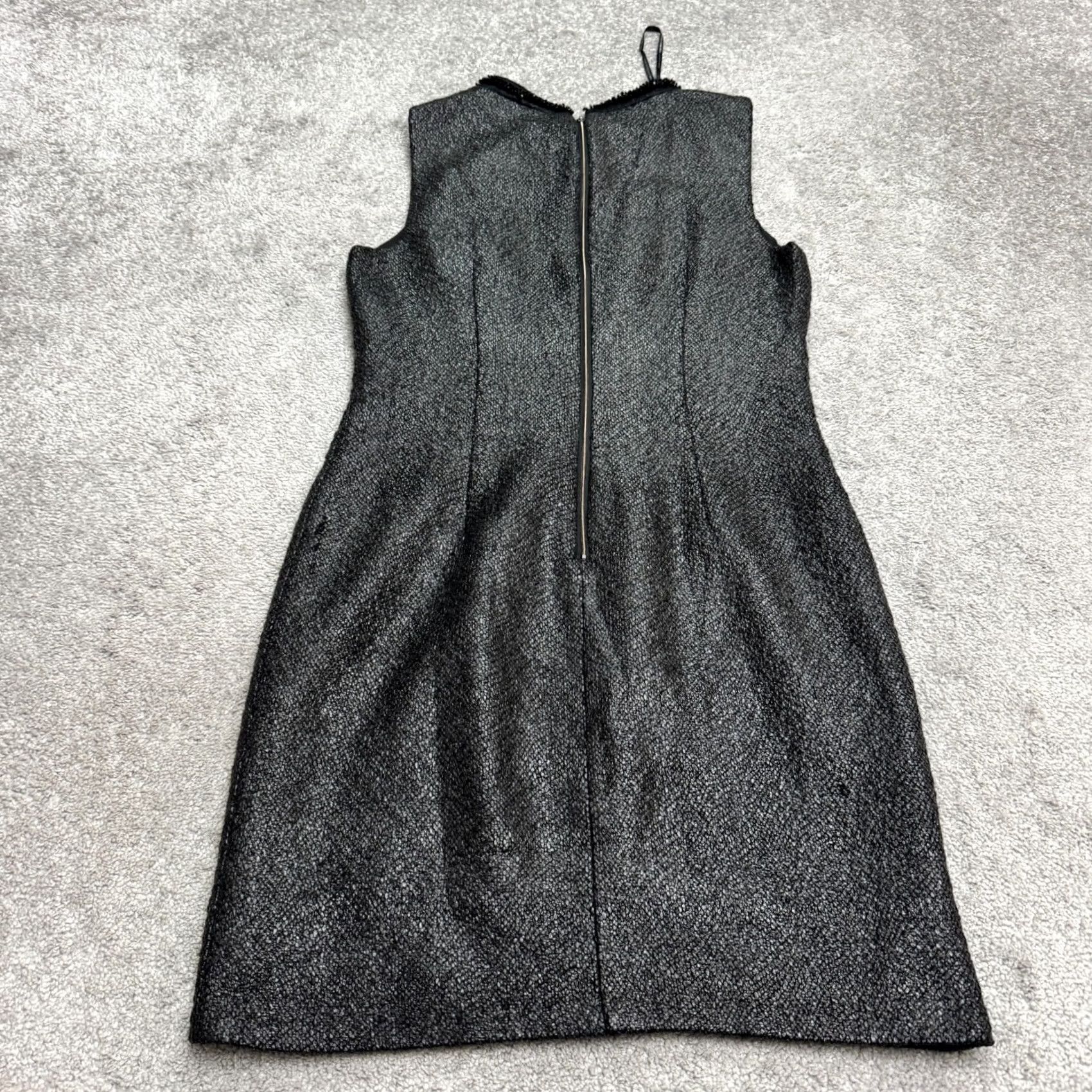 Vintage Marc New York Metallic Beaded Embellished Midi Sheath Dress Women 8 Black Silver Size M / US 6-8 / IT 42-44 - 2 Thumbnail