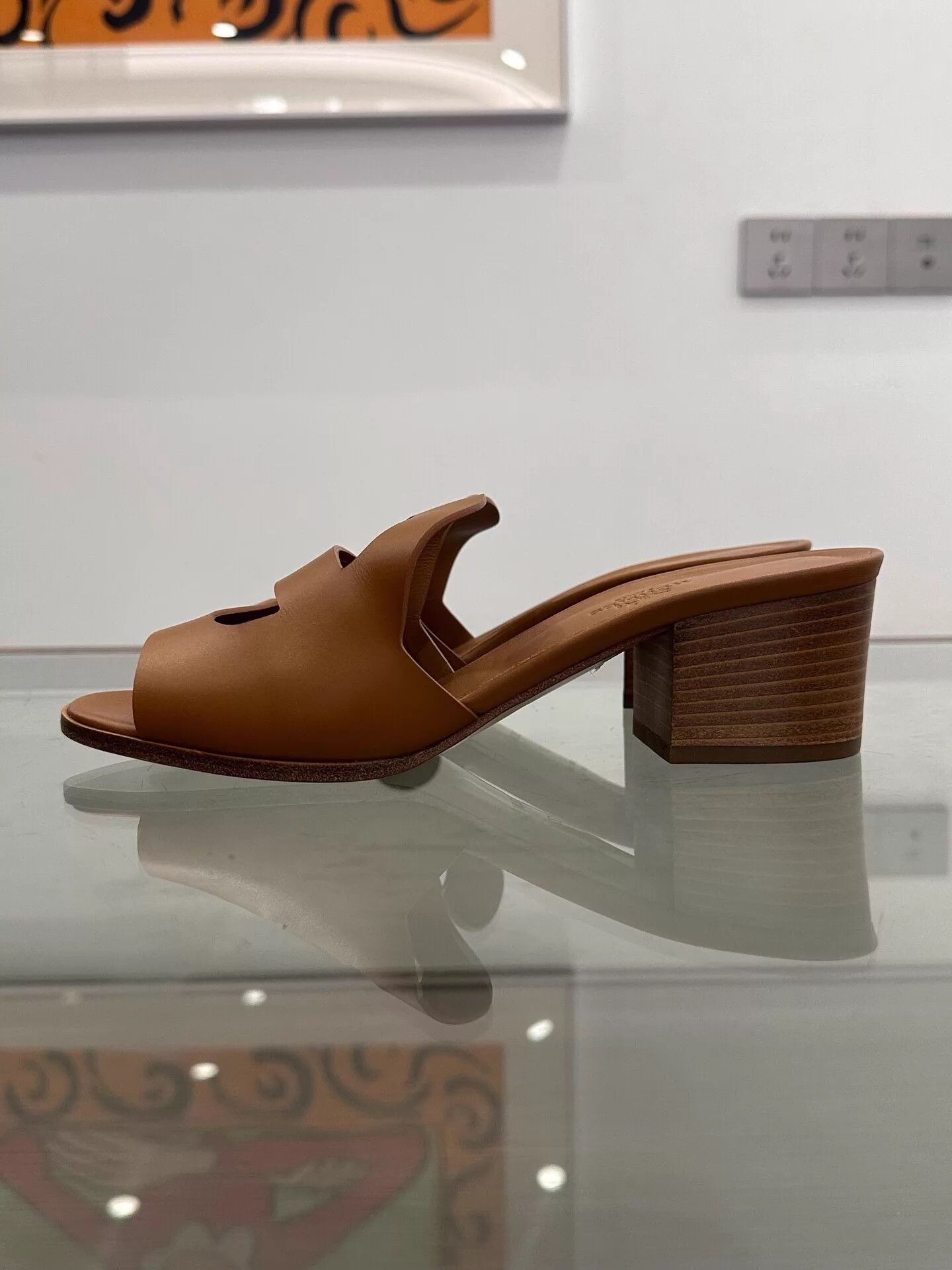 Hermes Hermes Women's Brown Pig Nose Logo 5cm Heel Sandal 37 Size US 6.5 / IT 36.5 - 3 Thumbnail