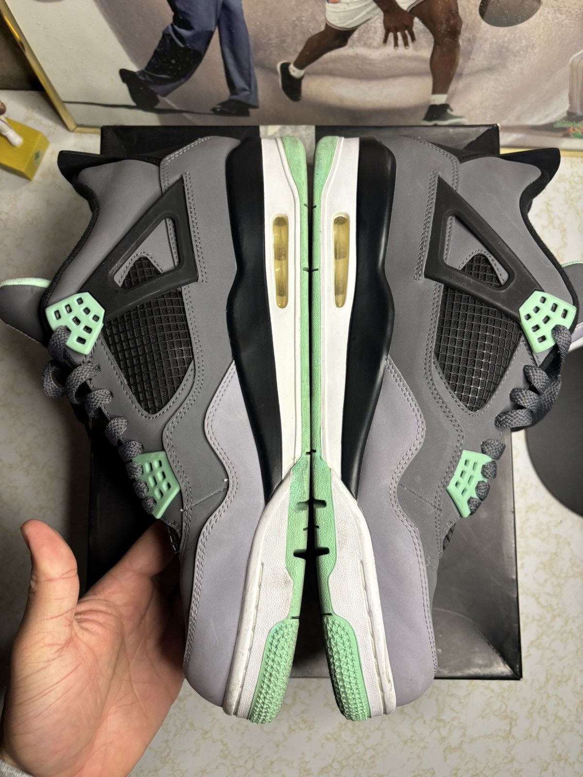 Jordan Brand Jordan Retro 4 ‘green glow’ Size US 13 / EU 46 - 3 Thumbnail