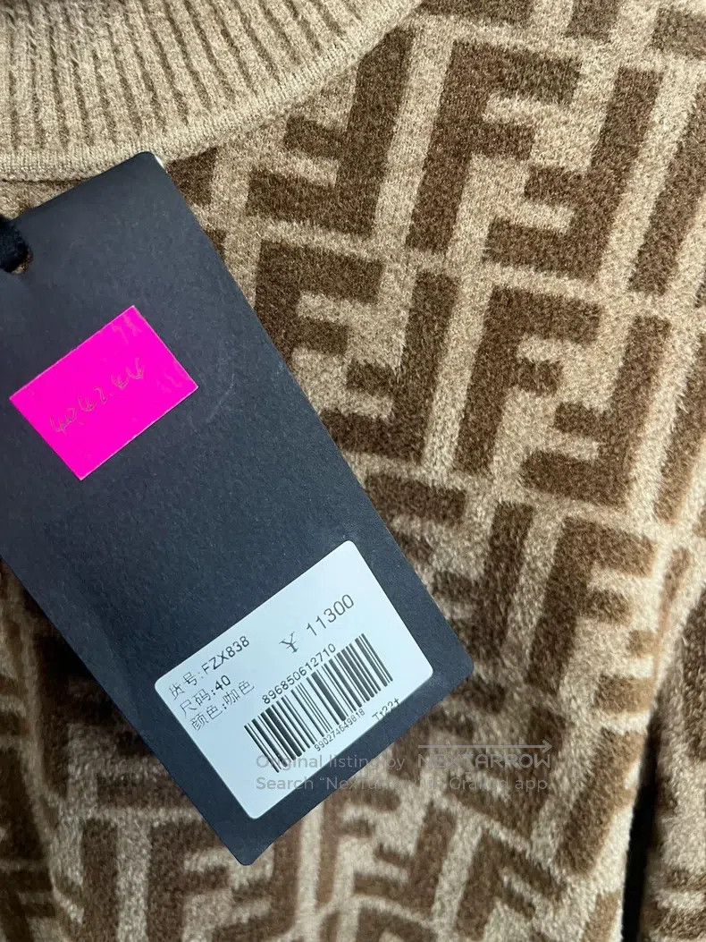 Fendi Fendi Brown Monogram Knit Sweater Size XS / US 0-2 / IT 36-38 - 4 Thumbnail