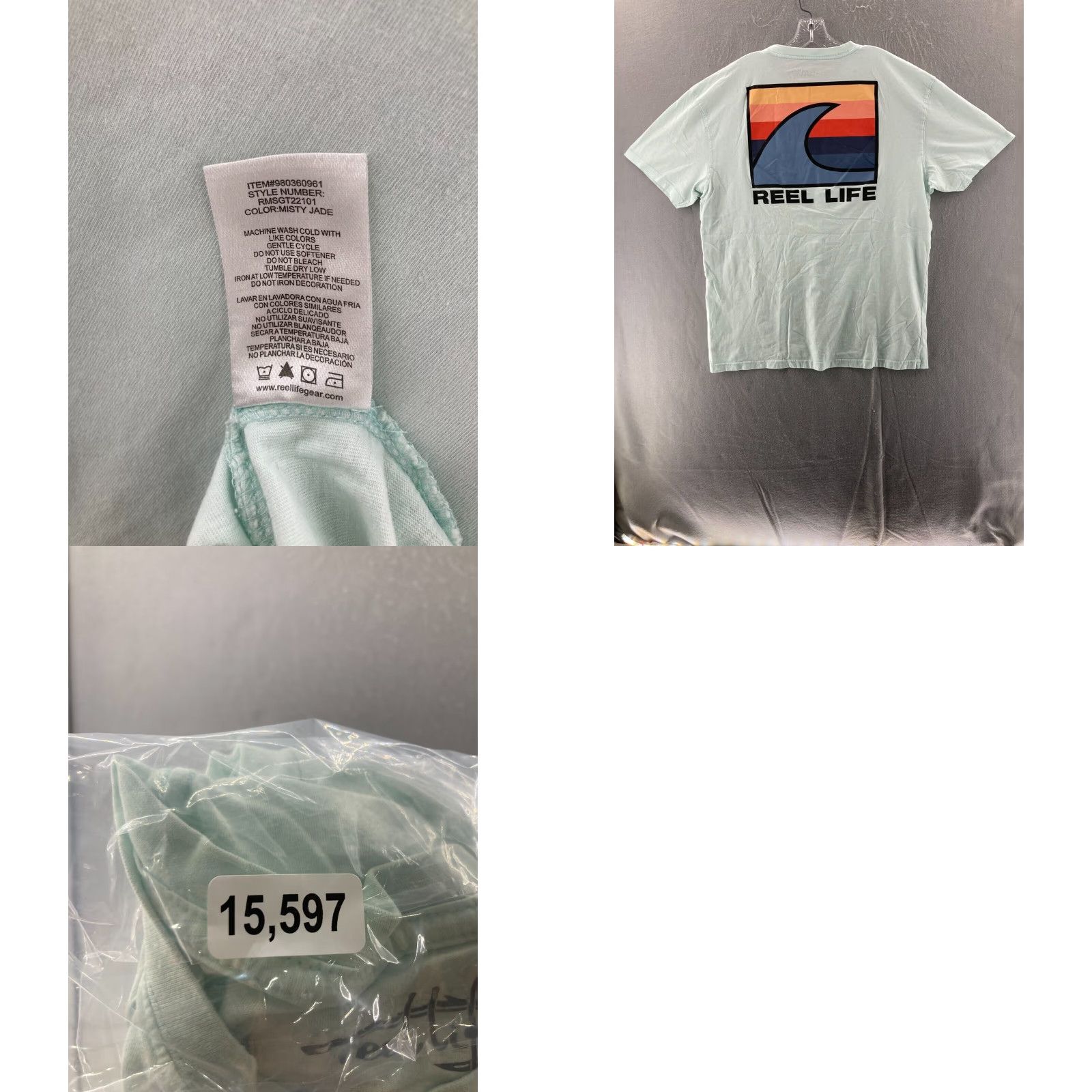 Alife Reel Life T-Shirt Mens XL White Short Sleeve Crew Neck Fishing Outdoors Lightweight Soft Size US XL / EU 56 / 4 - 8 Thumbnail