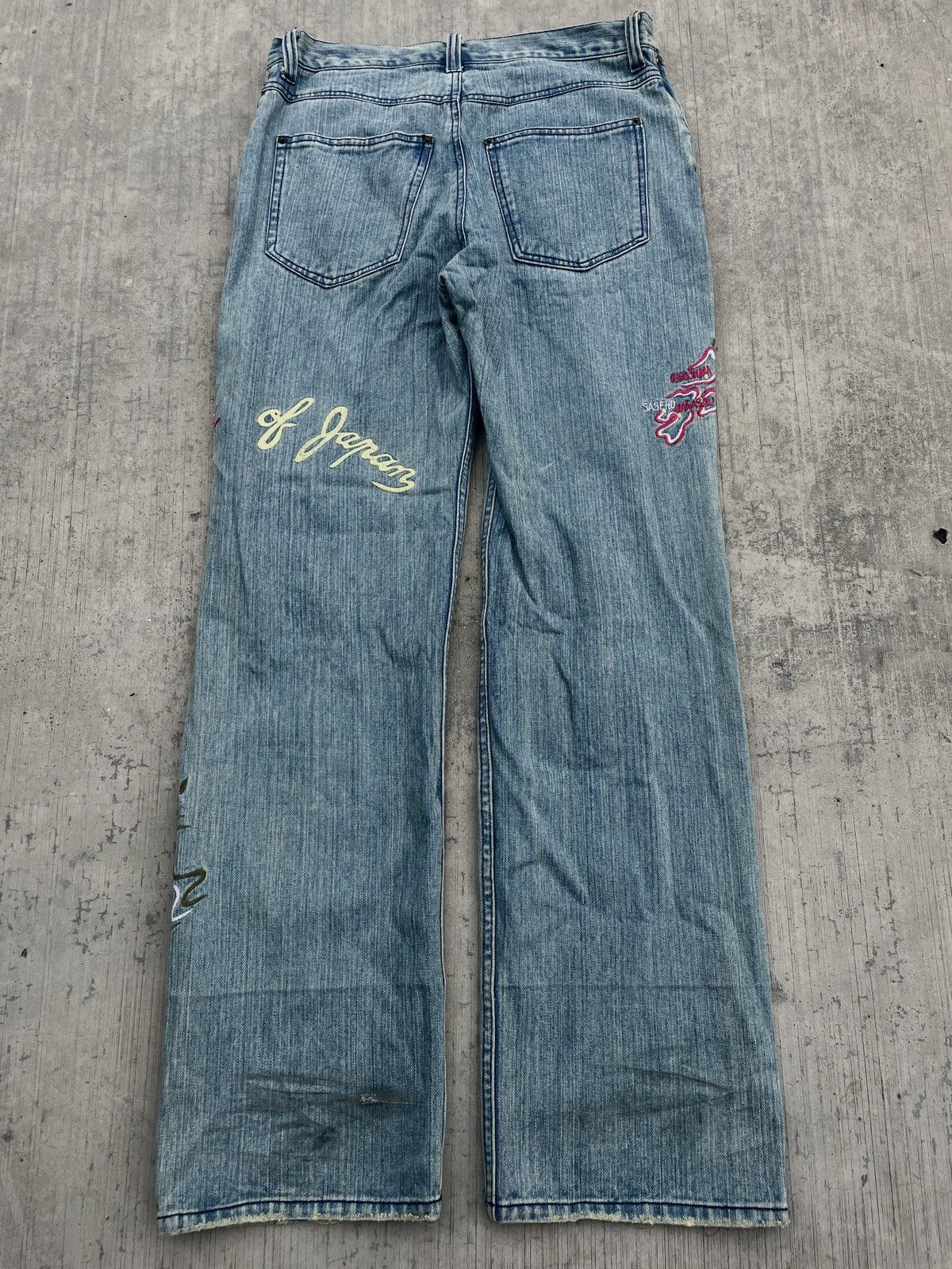 Japanese Brand 2000s japanese EXHIBITIONIST sukajan floral distressed jeans Size US 32 / EU 48 - 7 Thumbnail