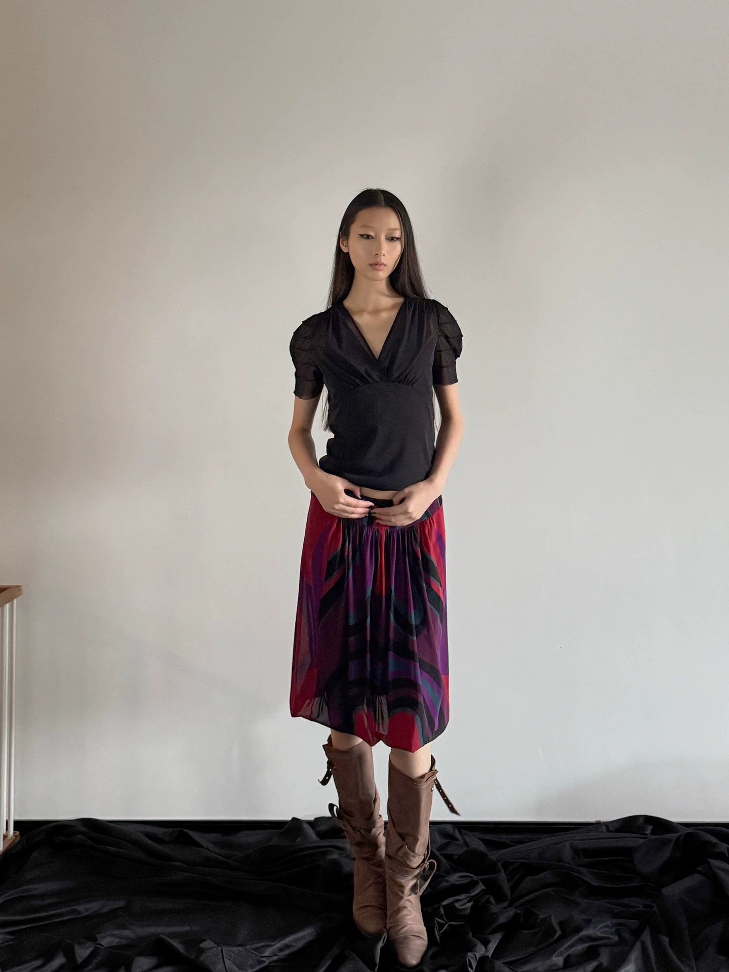 Vivienne Tam Vivienne Tam Elastic Printed Mesh Skirt Vintage Size 1 Size 26" / US 2 / IT 38 - 9 Thumbnail