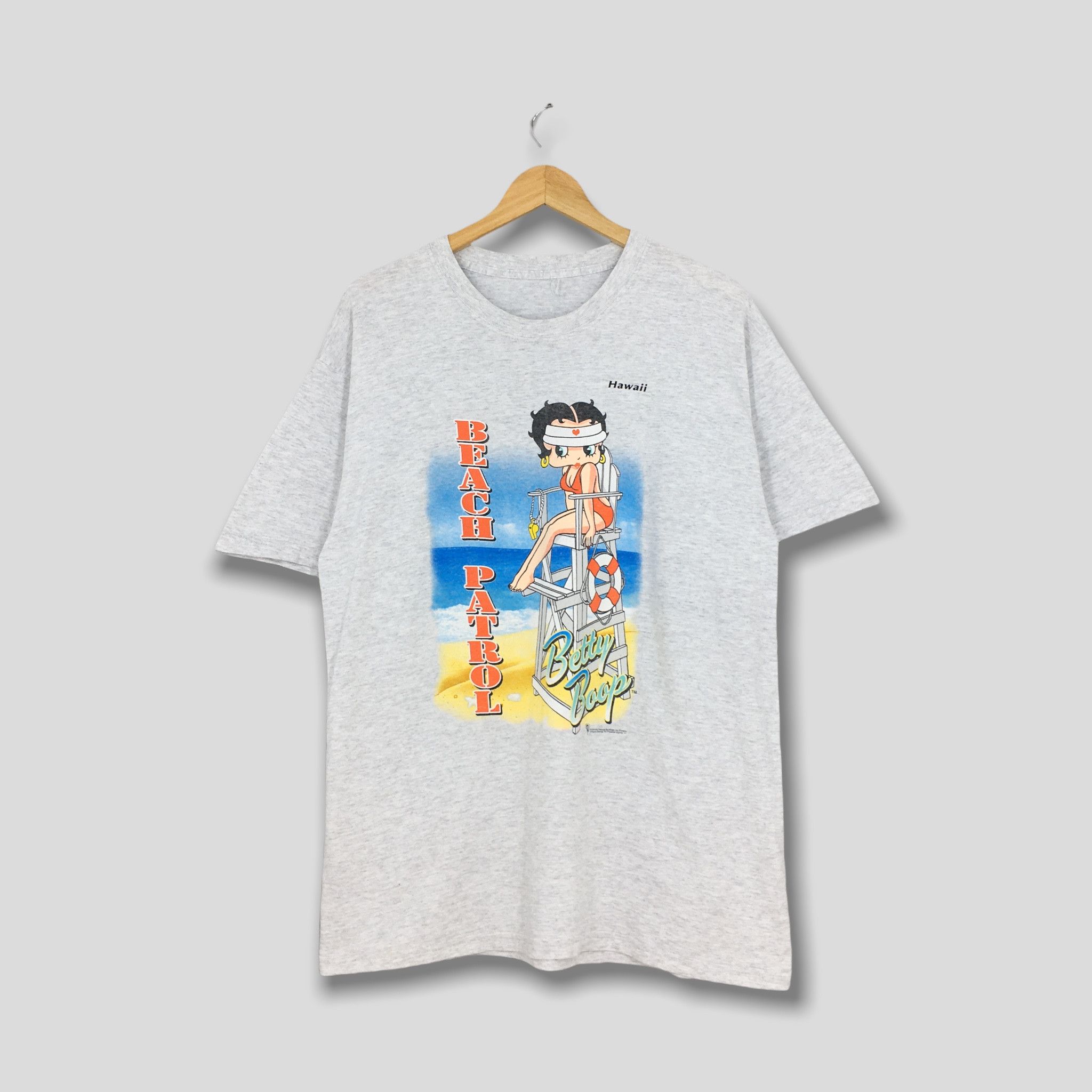 image of Cartoon Network x Movie Vintage Betty Boop Sexy Baywatch Bikini Tshirt Medium in Grey, Men's