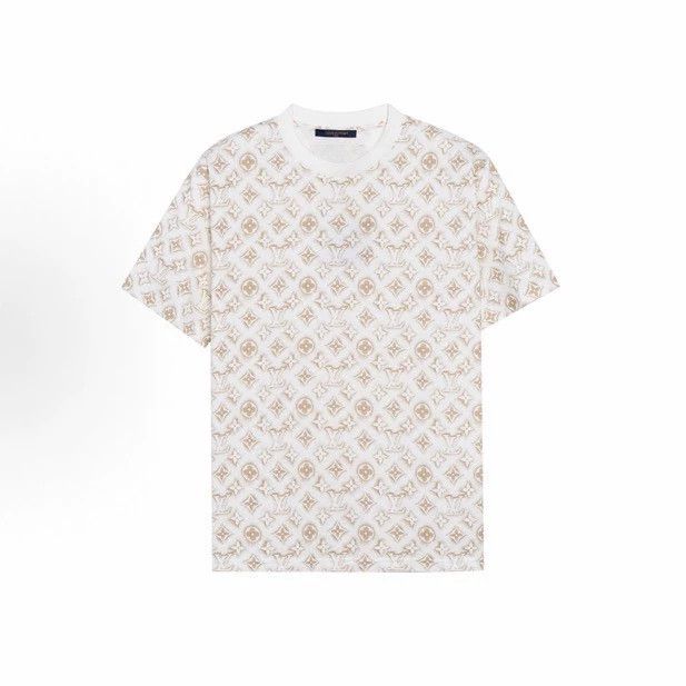 Louis Vuitton Louis Vuitton Beige full logo short sleeve Size US S / EU 44-46 / 1 - 1 Thumbnail