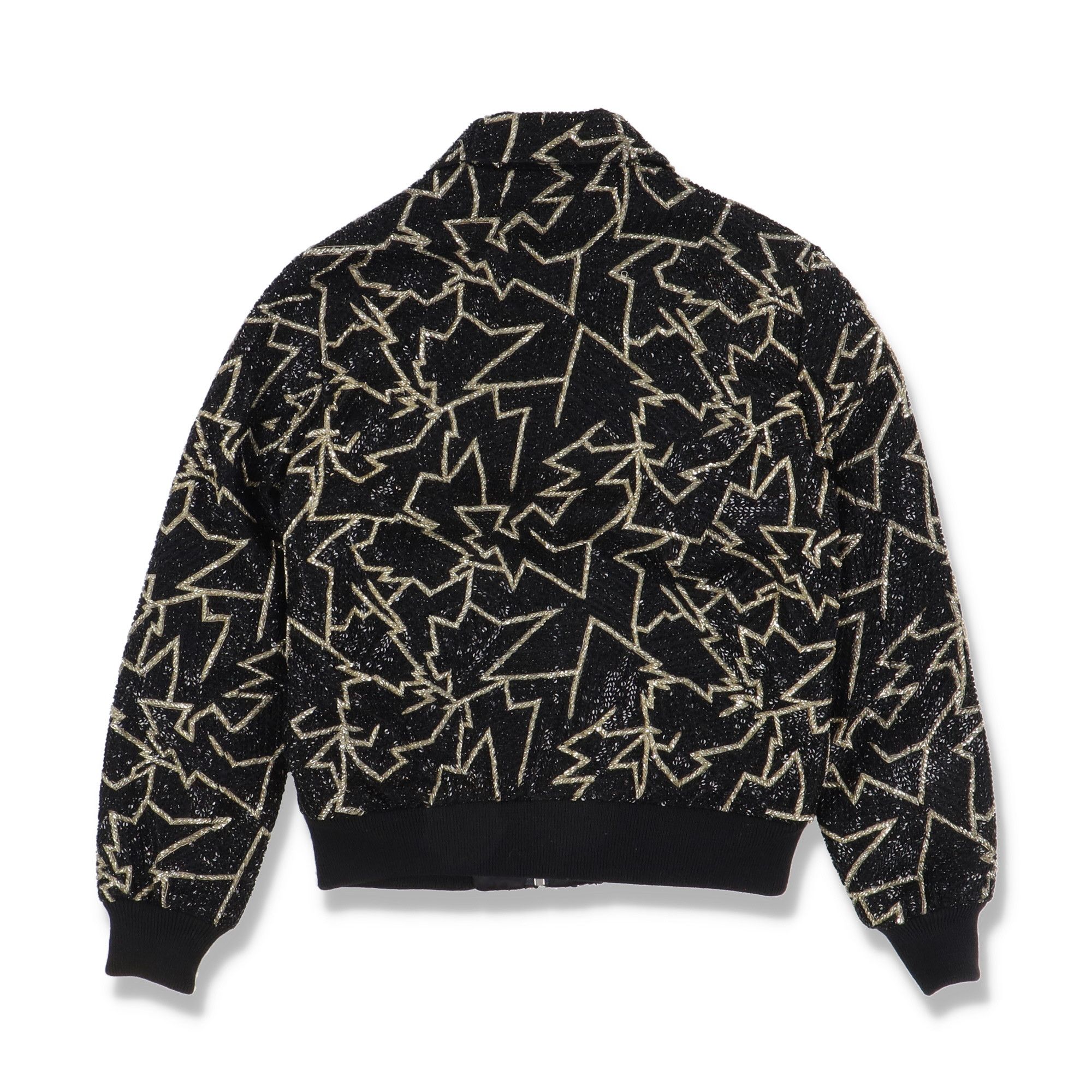 Saint Laurent Paris 1 of 1 Black and Gold Beaded Pattern Teddy Jacket Size US S / EU 44-46 / 1 - 4 Thumbnail