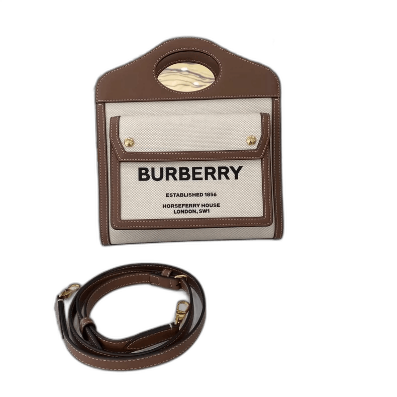 Burberry Pocket Bag Canvas Messenger Bag in Beige, Men's