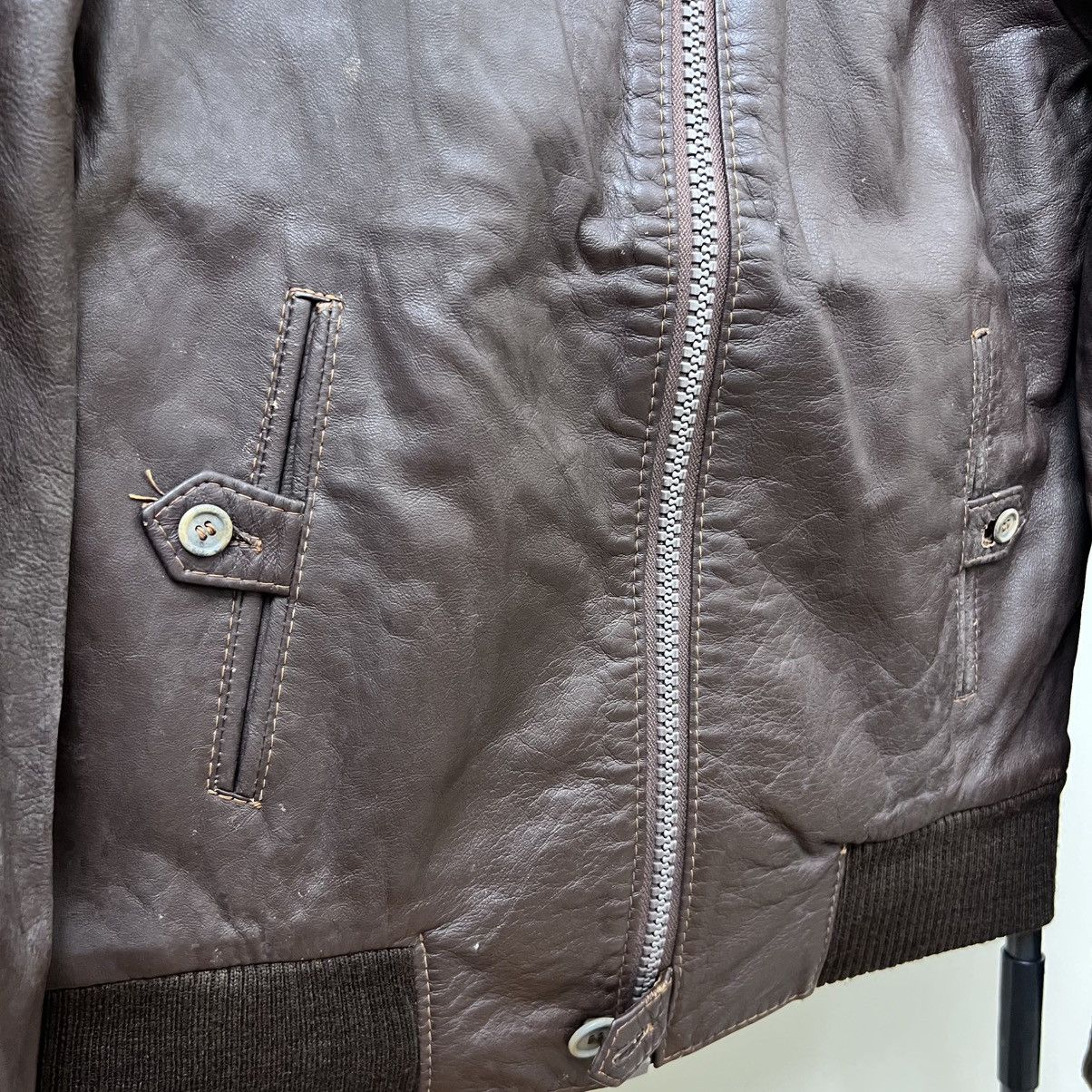 Leather Thrashed Distressed Leather Jacket Size US S / EU 44-46 / 1 - 3 Thumbnail