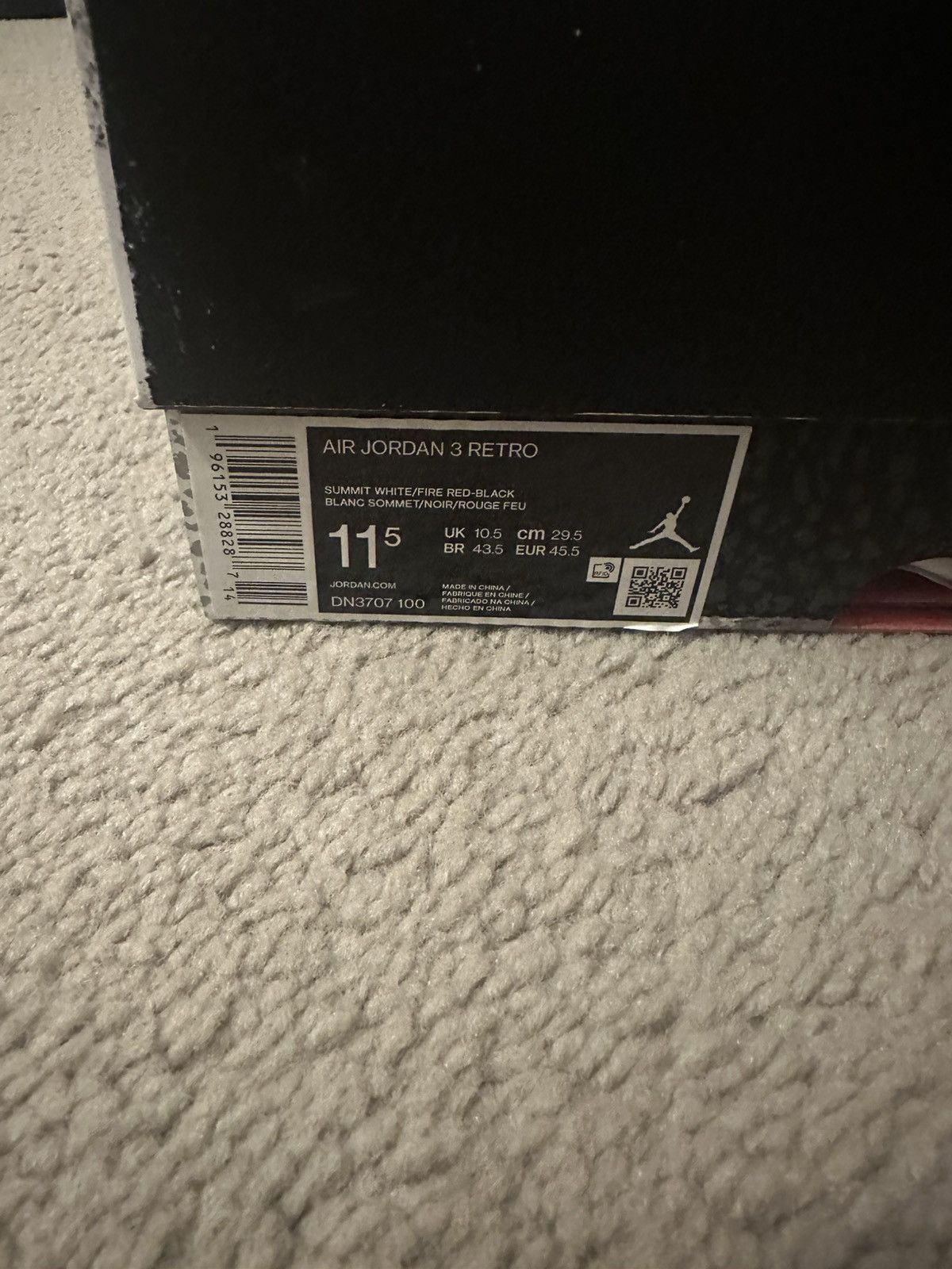 Jordan Brand Air Jordan 3 White Cement Reimagined Size US 11.5 / EU 44-45 - 9 Thumbnail