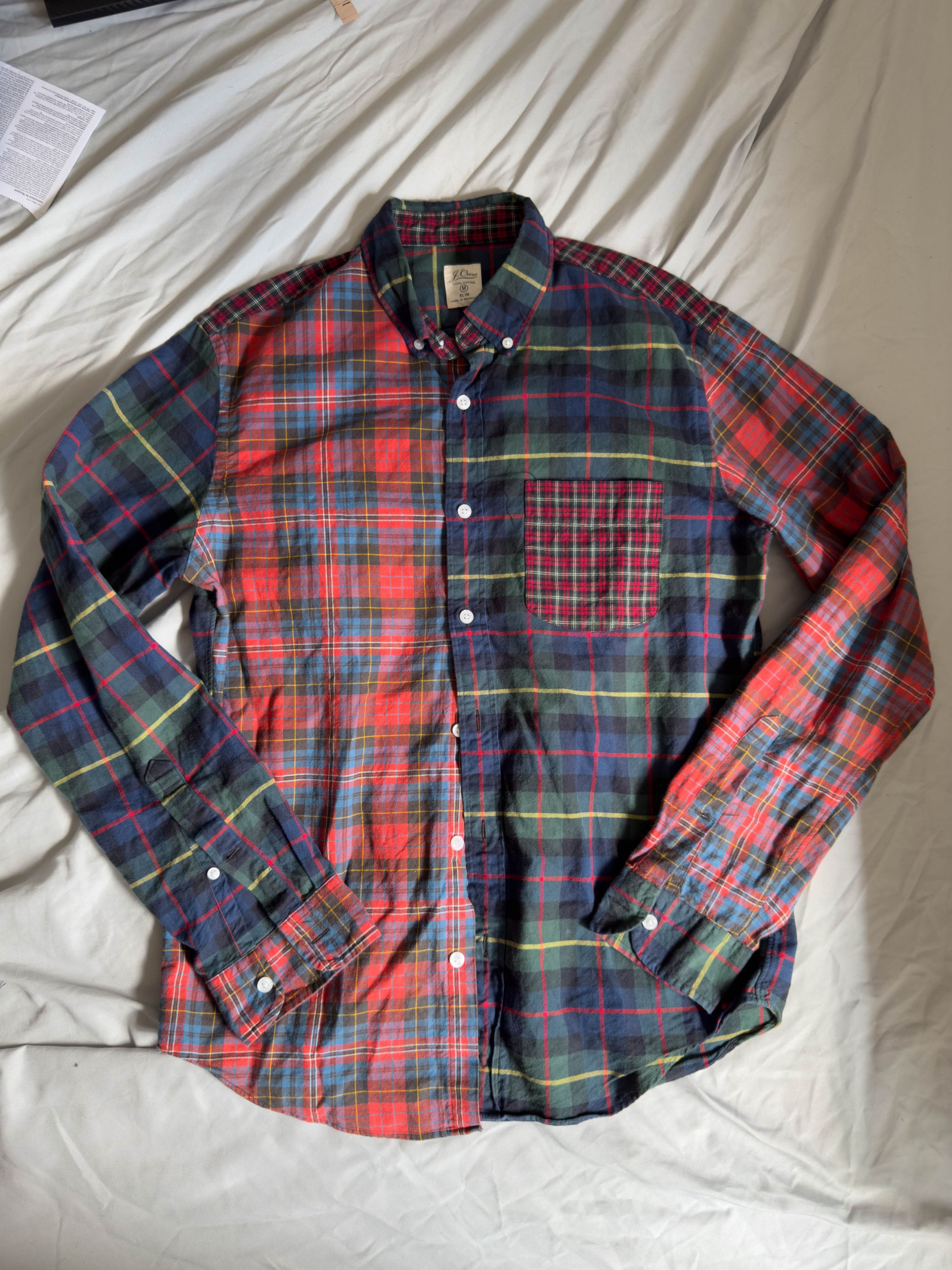 J.Crew J. Crew Tartan Patchwork shirt medium slim fit $98 Size US M / EU 48-50 / 2 - 2 Thumbnail