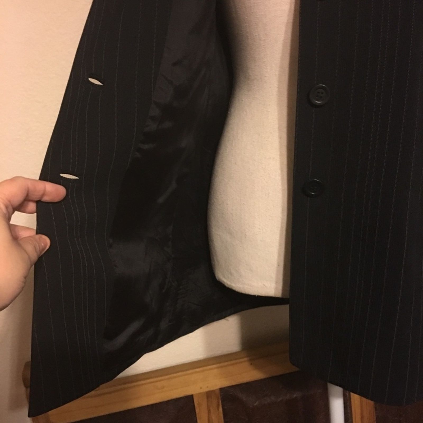 Vintage Vintage 90s Alex Garfield pin stripe career jacket Size M / US 6-8 / IT 42-44 - 6 Thumbnail