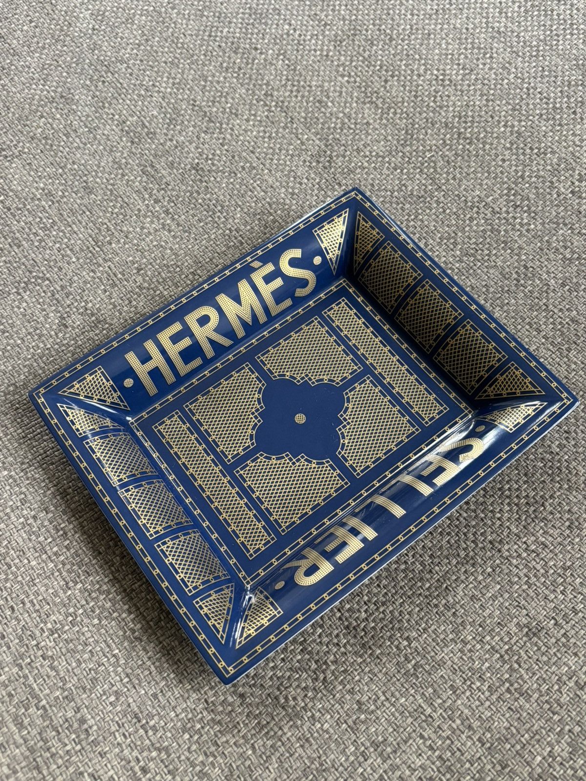 Hermes Hermes Blue & Gold Porcelain Sellier Tray Size ONE SIZE - 6 Thumbnail