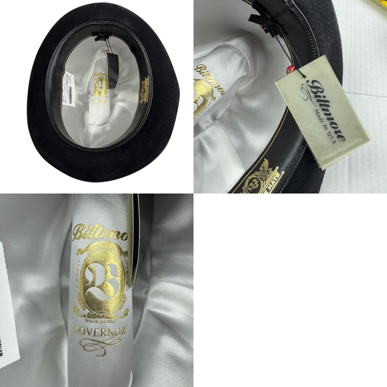 Vintage VINTAGE Biltmore Governor Fashion Fedora Hat Band Ribbon Medium Black Mens Fedora Size ONE SIZE - 8 Thumbnail