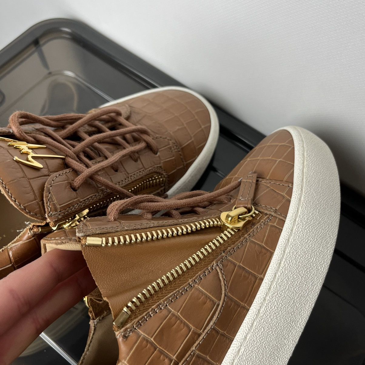 Giuseppe Zanotti Giuseppe Zanotti Derapage Moc-Croc Double-Zip Sneakers Size US 7.5 / EU 40-41 - 9 Thumbnail