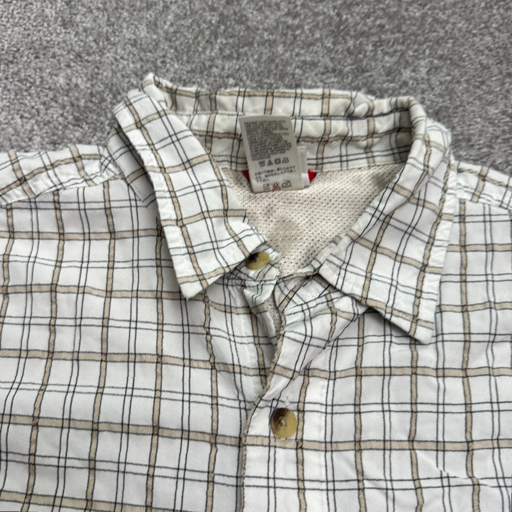 The North Face The North Face Shirt Mens Medium White Brown Plaid Button-Down Short Sleeve Y2K Outdoor Fishing Casual Mens Size US M / EU 48-50 / 2 - 3 Thumbnail
