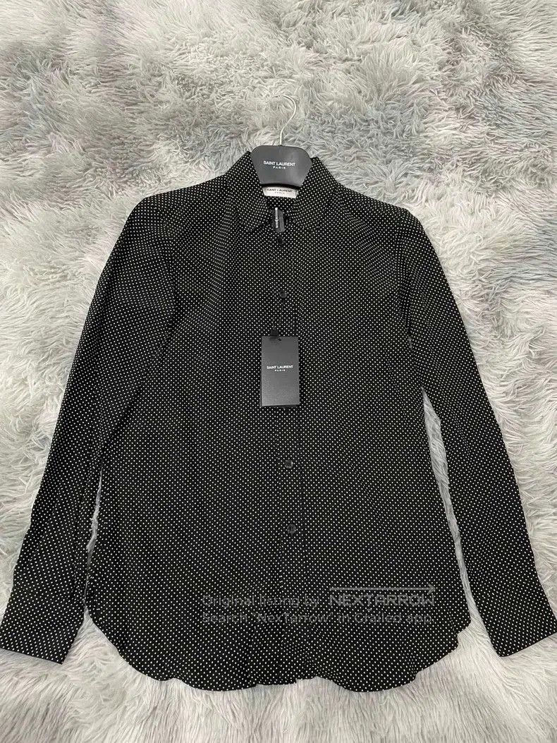 Yves Saint Laurent YSL Classic Polka Dot Silk Shirt. Size US S / EU 44-46 / 1 - 1 Thumbnail
