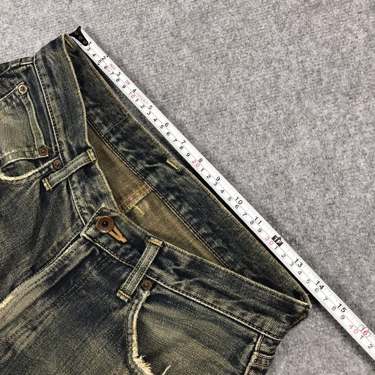 Japanese Brand RIPPED DISTRESSED RUST DENIM EDWIN JAPAN DENIM PANTS Size US 28 / EU 44 - 16 Thumbnail