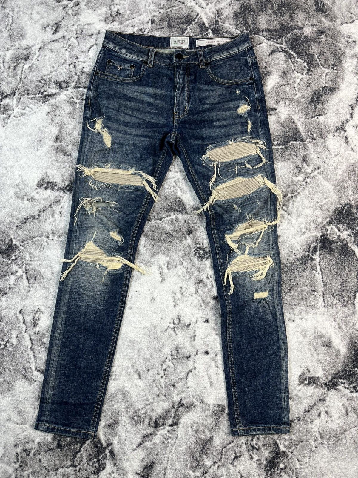Other Amicci Distressed Denim Jeans Vintage Luxury Italy 30 Size 30" / US 8 / IT 44 - 1 Thumbnail